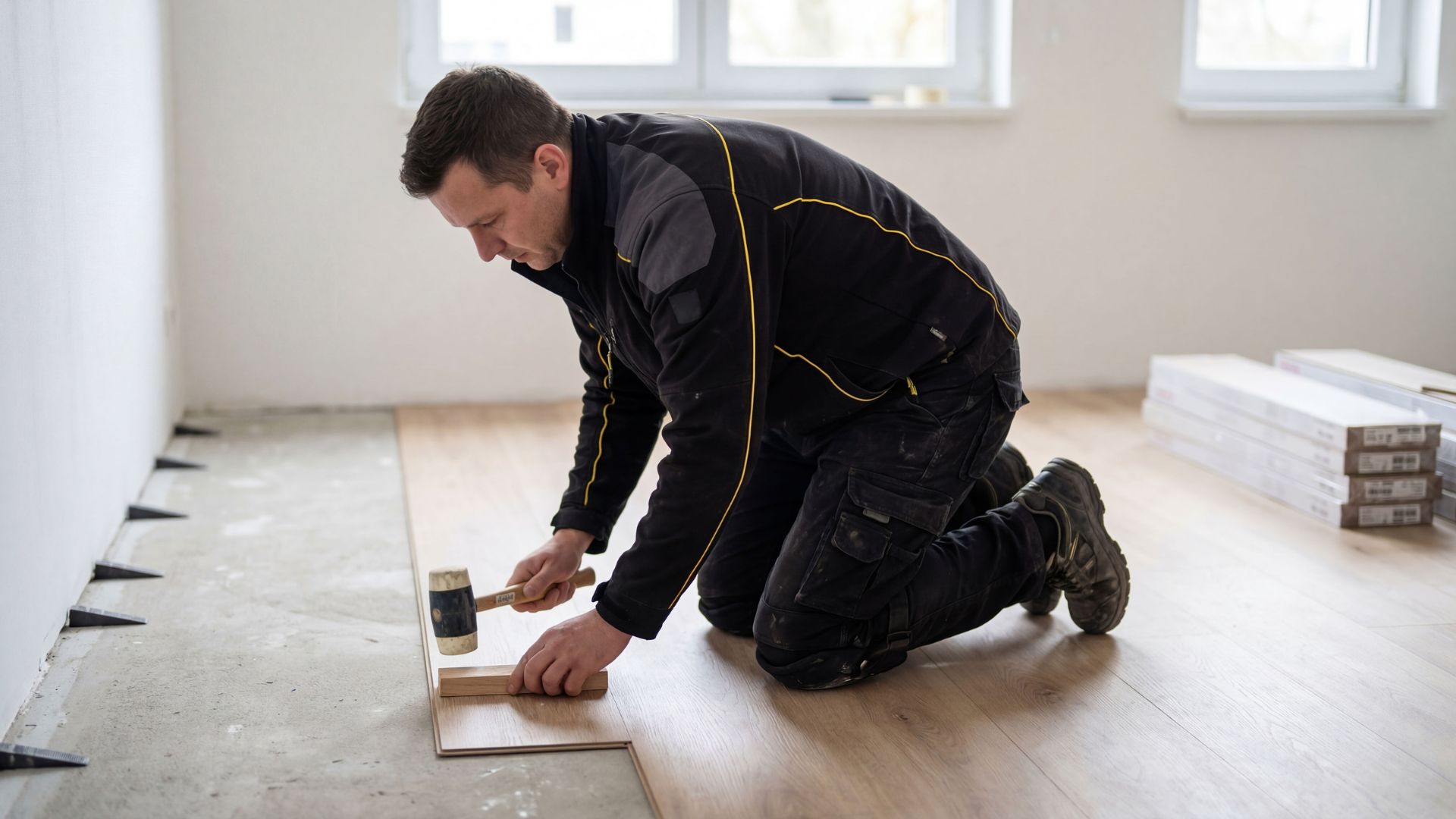 Chantier de rénovation intérieure réalisé par une entreprise du bâtiment